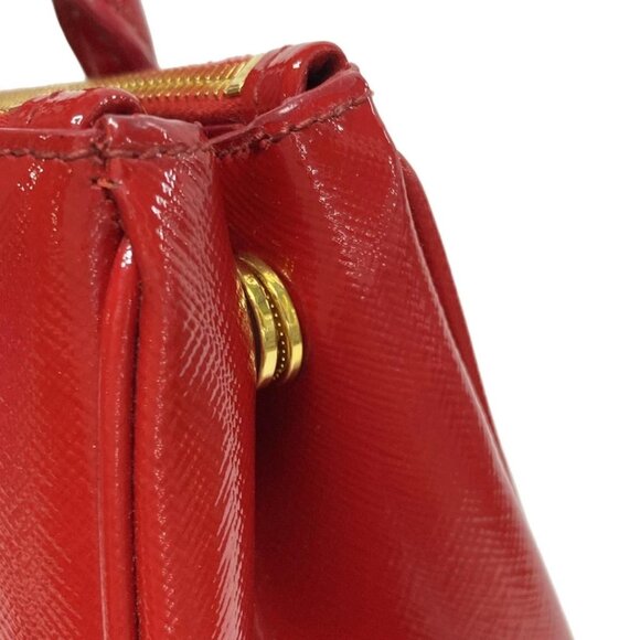 PRADA Galleria Mini Bag Red Patent Leather Handbag 738-082725 - Picture 10 of 14